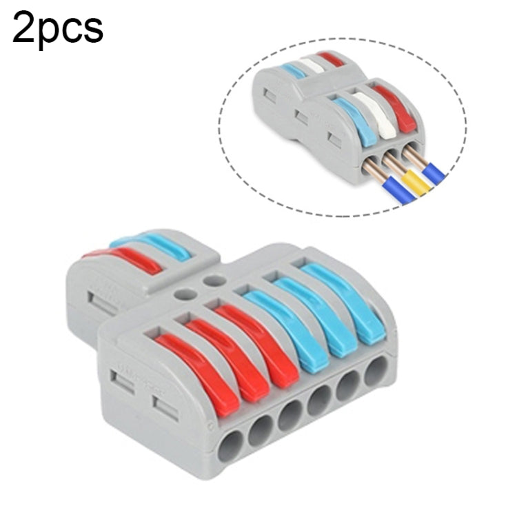 SPL-2 2 In 3 Out Colorful Quick Line Terminal Multi-Function Dismantling Wire Connection Terminal