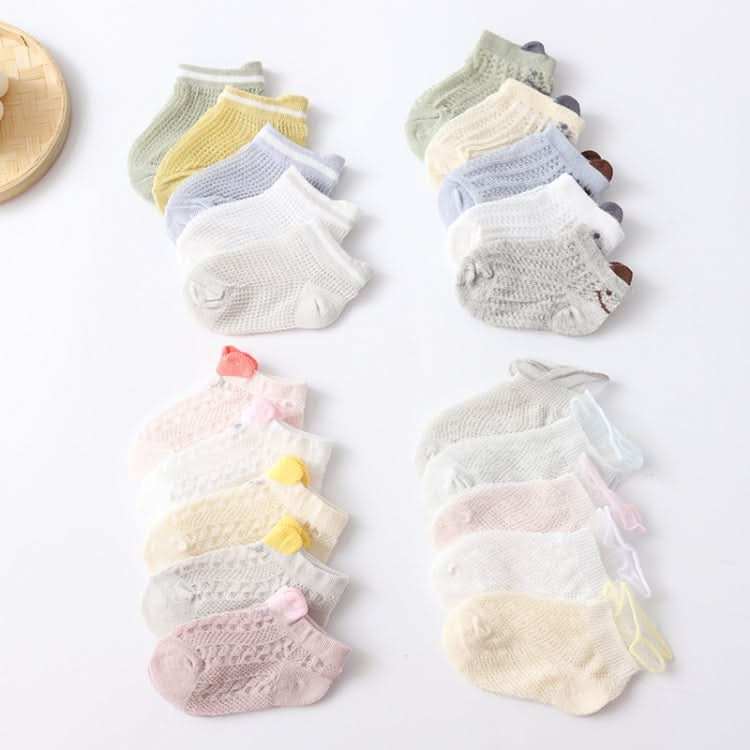 5 Pairs / Set Baby Socks Mesh Thin Cotton Breathable Children Boat Socks-Reluova