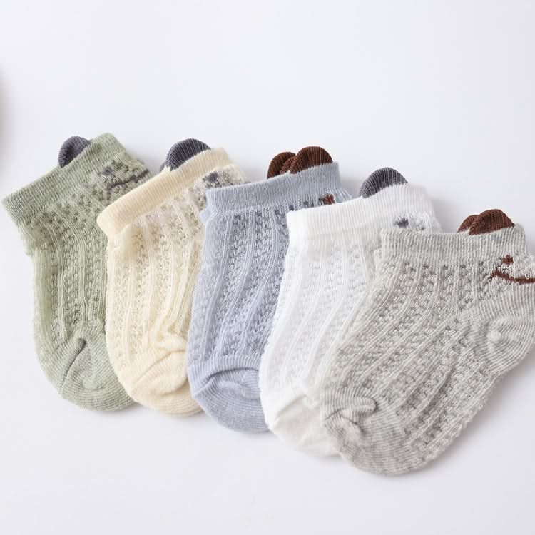 5 Pairs / Set Baby Socks Mesh Thin Cotton Breathable Children Boat Socks-Reluova