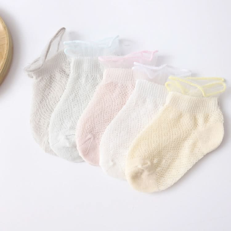 5 Pairs / Set Baby Socks Mesh Thin Cotton Breathable Children Boat Socks-Reluova