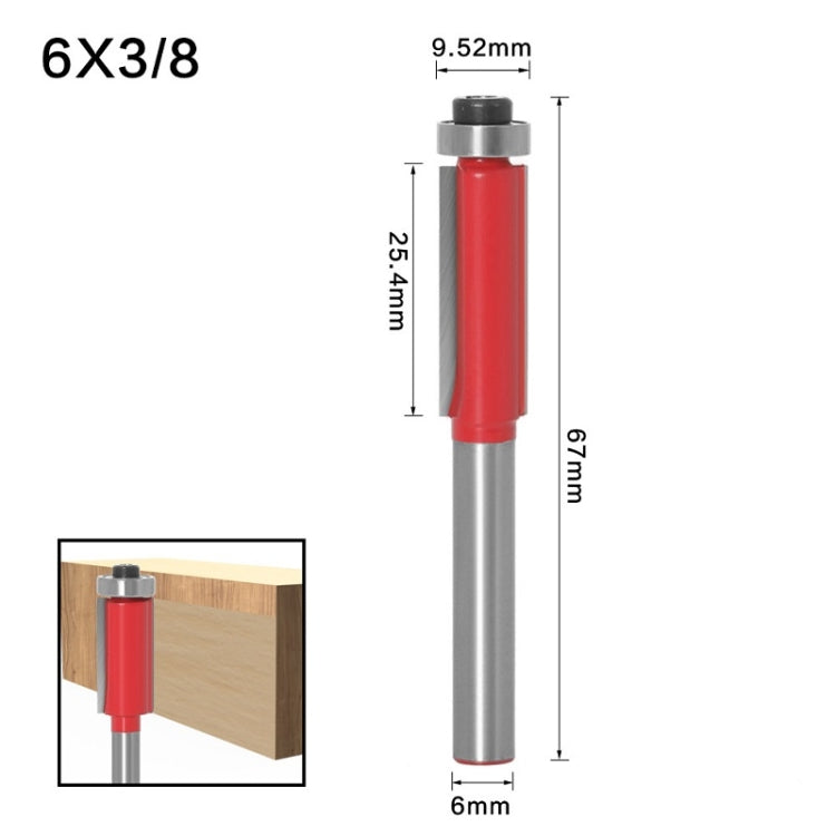 Woodworking Engraving Milling Cutter Trimming Machine Alloy Cutter Head, Model: 6mm Handle 4PCS/Set