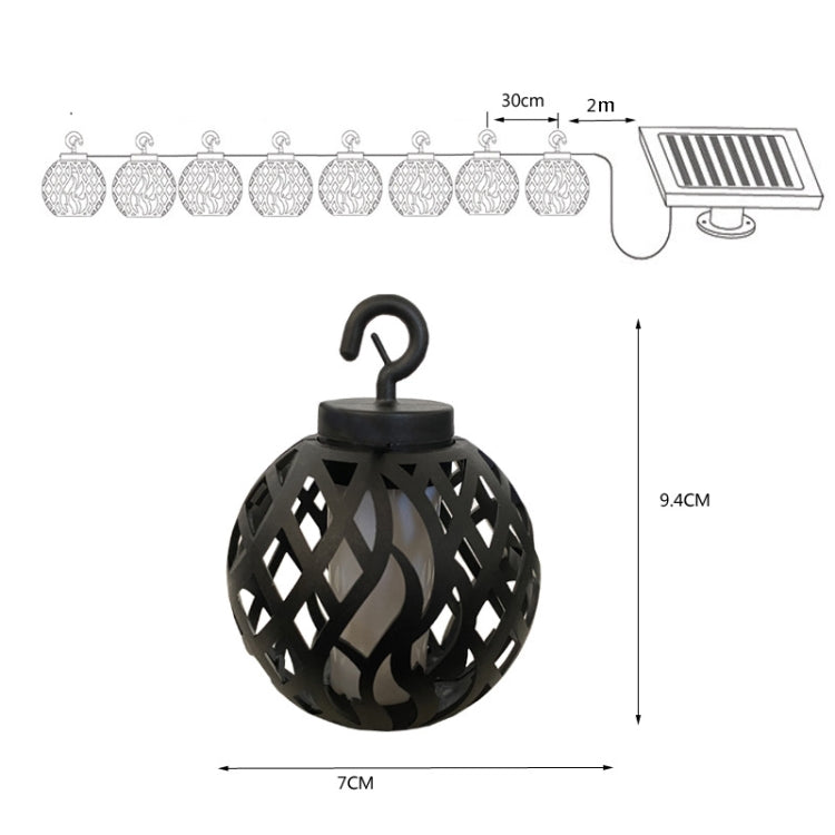 Solar Flame Ball Light String Outdoor Solar Courtyard IP44 Waterproof Light