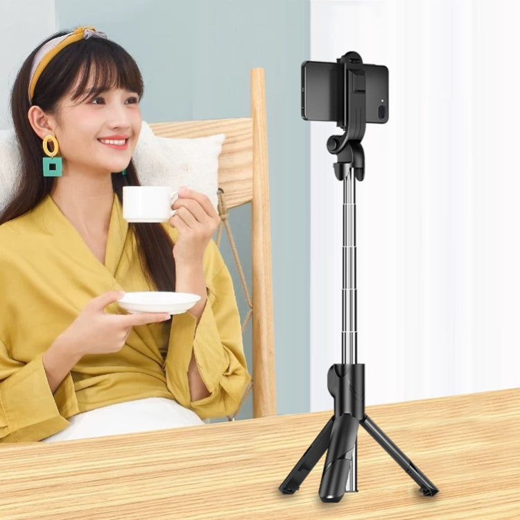 No Bluetooth Black XT02 360-Degree Rotating Multi-Function Retractable Mobile Phone Selfie Stick To Shoot Live TV Drama Tripod Reluova