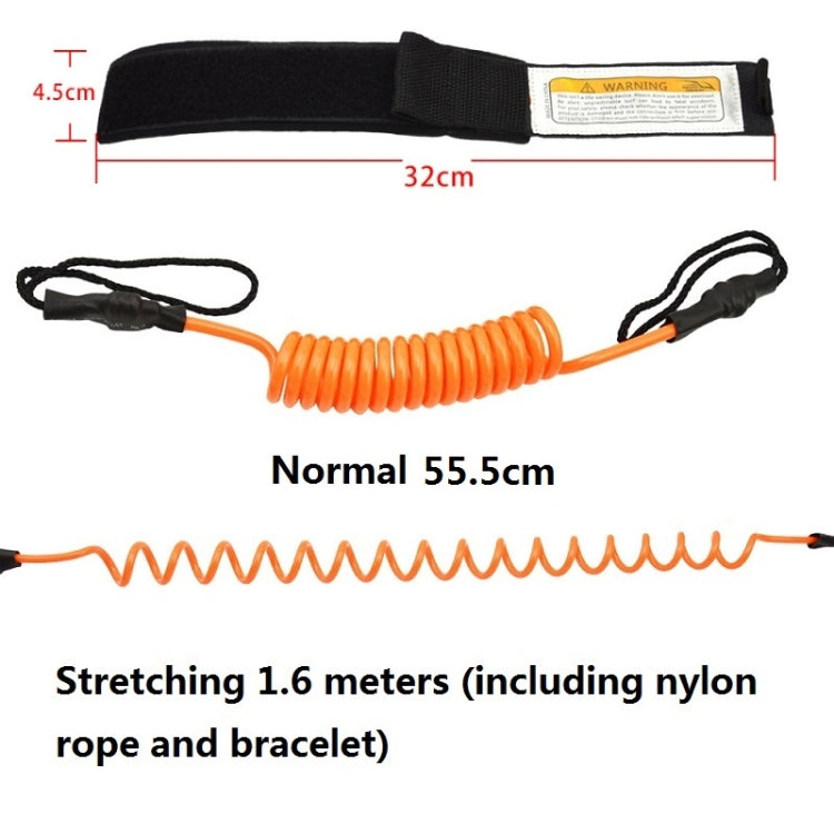 Surf Bodyboard Safety Hand Rope TPU Surfboard Paddle Towing Rope, The Length After Stretching: 1.6m Reluova