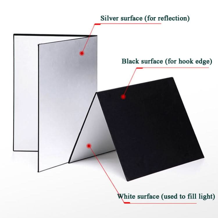 3-in-1 Reflective Board White + Black + Silver A3 Cardboard Folding Light Diffuser Board My Store