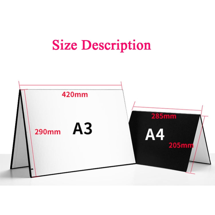 2 PCS 3-in-1 Reflective Board White + Black + Silver A4 Cardboard Folding Light Diffuser Board-Reluova