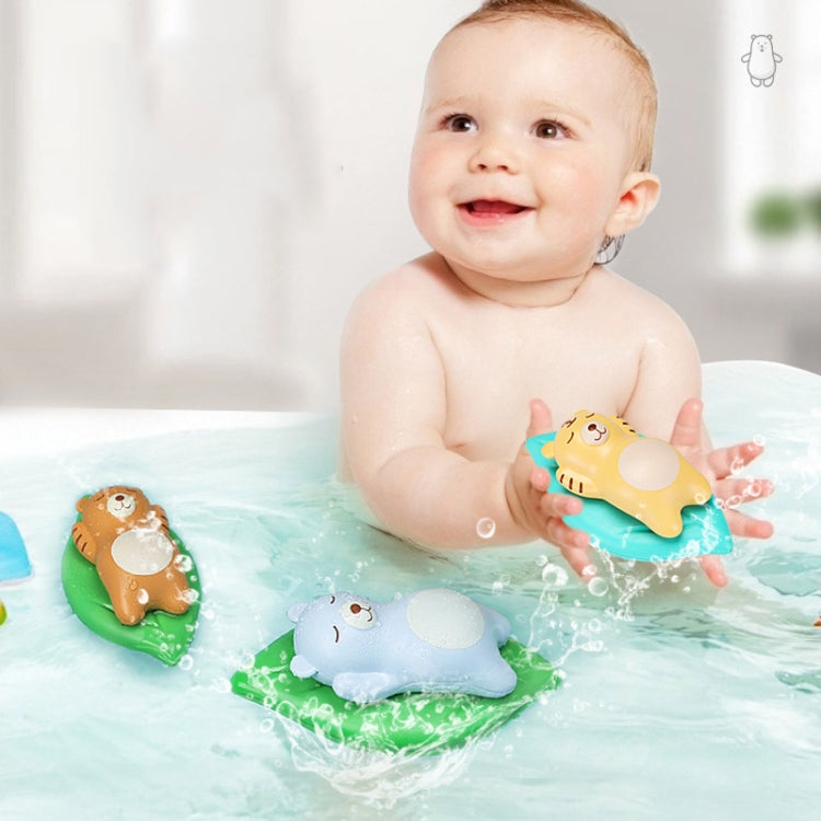 3 PCS Bathroom Playing Toys Baby Bathing Water Dolls On The Chain Swimming Bears And Lizards For Children Reluova