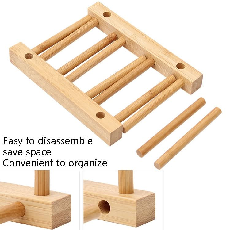 Multi-Purpose Bowl Disc Rack Kitchen Drain Rack Bamboo Tableware Storage Rack, Layer (specification): 8 Grid Reluova