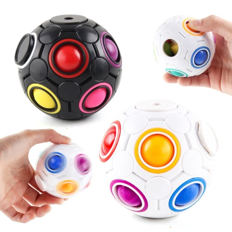 2 PCS Gyro Rainbow Ball Fingertip Decompression 10-Hole Rubik Cube Toys-Reluova