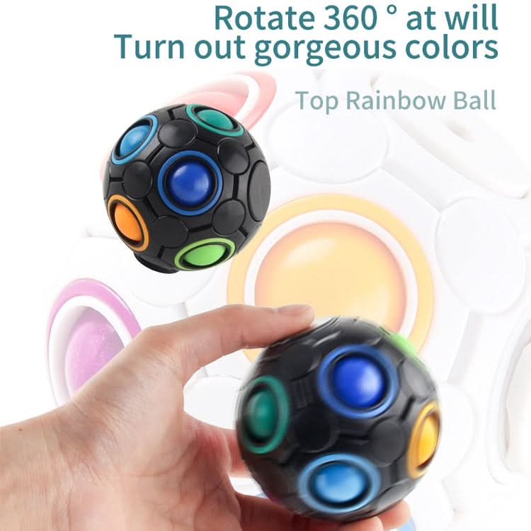 2 PCS Gyro Rainbow Ball Fingertip Decompression 10-Hole Rubik Cube Toys-Reluova