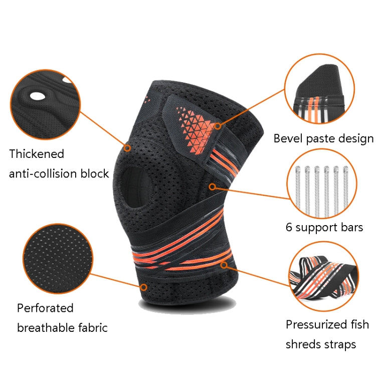 Sports Spring Supported Knee Brace Compression Protection Patella Riding Protective Gear, One Size