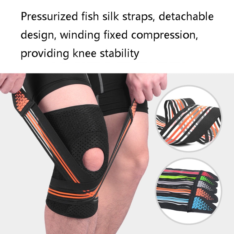 Sports Spring Supported Knee Brace Compression Protection Patella Riding Protective Gear, One Size