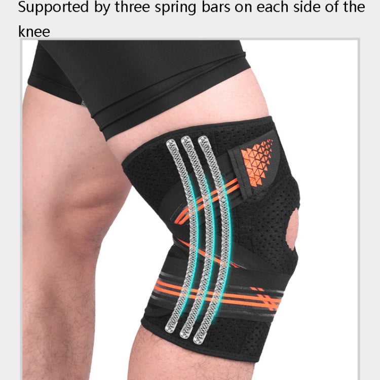 Sports Spring Supported Knee Brace Compression Protection Patella Riding Protective Gear, One Size