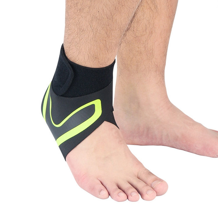 Sports Compression Anti-Sprain Ankle Guard Outdoor Basketball Football Climbing Protective Gear, Specification: S, Left Foot (Black Green), Series 1