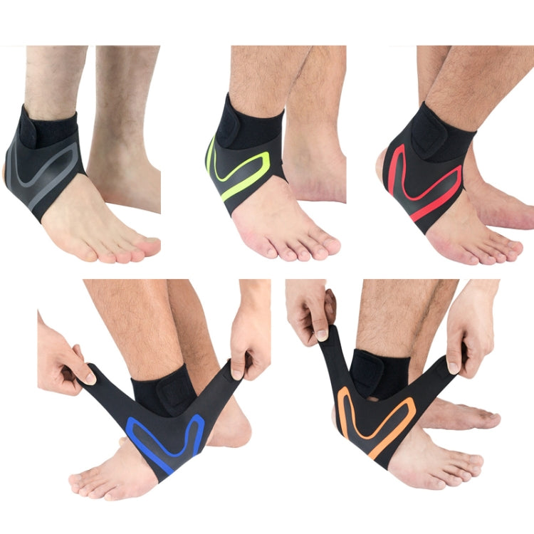 Sports Compression Anti-Sprain Ankle Guard Outdoor Basketball Football Climbing Protective Gear, Specification: S, Left Foot (Black Green), Series 2 Reluova