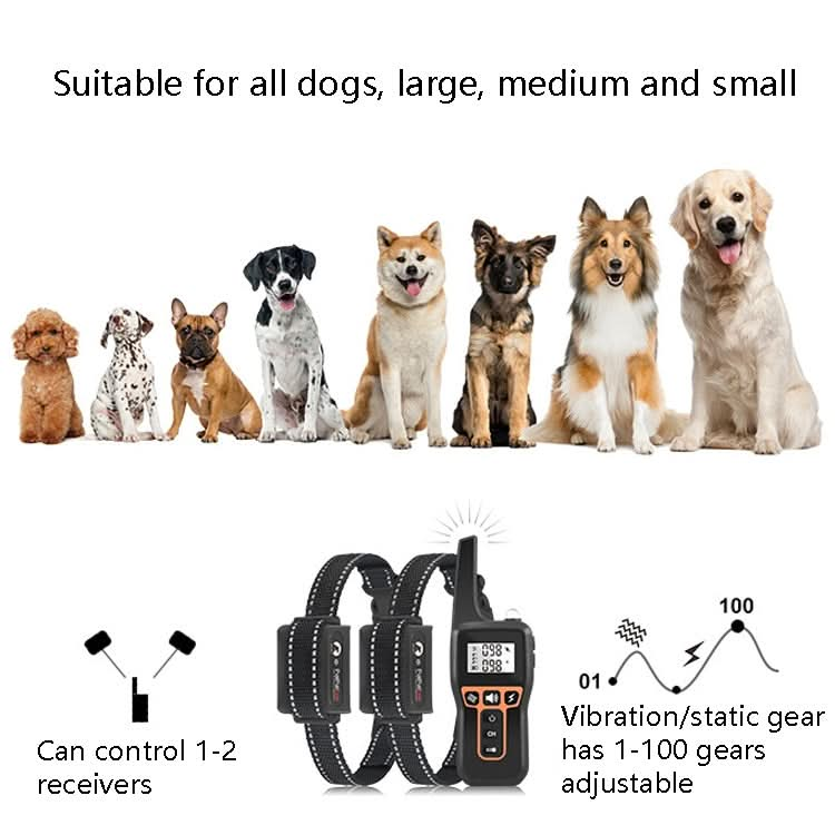 PaiPaitek PD529-2 Remote Training Dog Device Pet Training Supplies Anti-Barking Training Equipment.