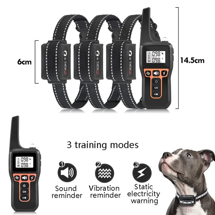 PaiPaitek PD529-3 Remote Control Dog Training Device Voice Control Barking Stopper Electronic Collar Dog Training Device.