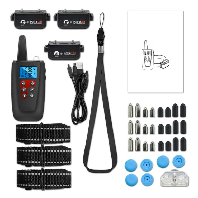 PaiPaitek PD526-3 Anti-Barking Device Dog Electric Shock Collar Training Dog Remote Control Pet Training Equipment.