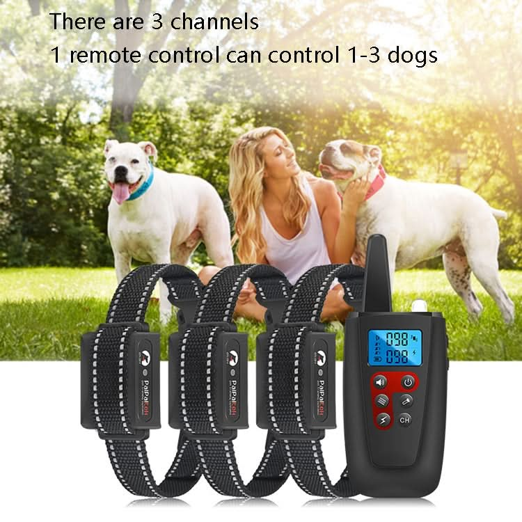 PaiPaitek PD526-3 Anti-Barking Device Dog Electric Shock Collar Training Dog Remote Control Pet Training Equipment.