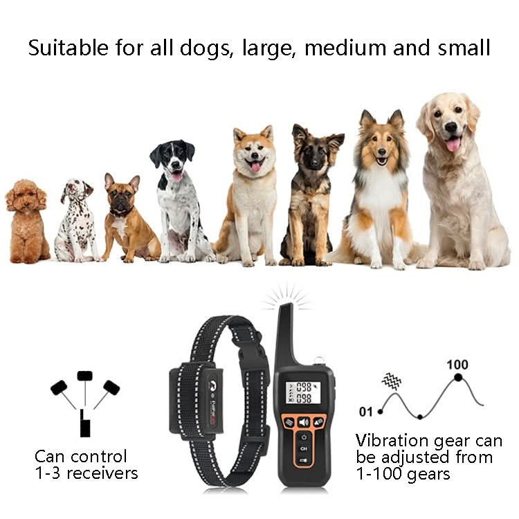 PaiPaitek PD529V-1 Training Dog Anti-Barking Device Vibration Collar 1000M Remote Control Distance Pet Training Supplies.