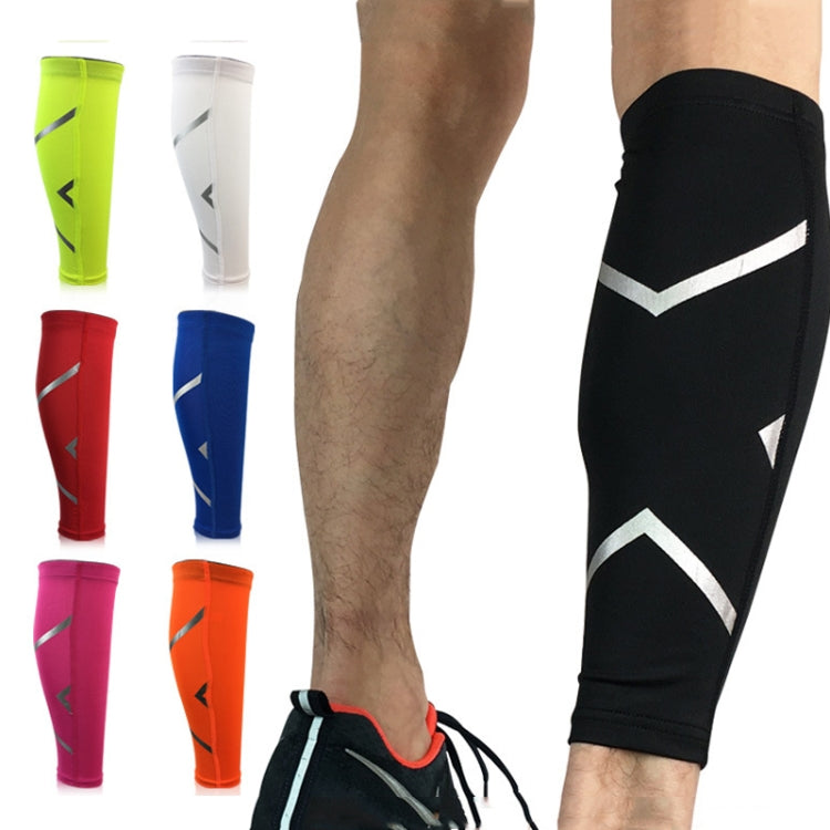 1 Pair Sports Breathable Compression Calf Sleeves Riding Running Protective Gear, Spec: M (Black)