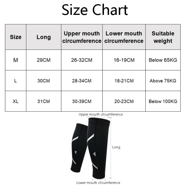 1 Pair Sports Breathable Compression Calf Sleeves Riding Running Protective Gear, Spec: M (Black)