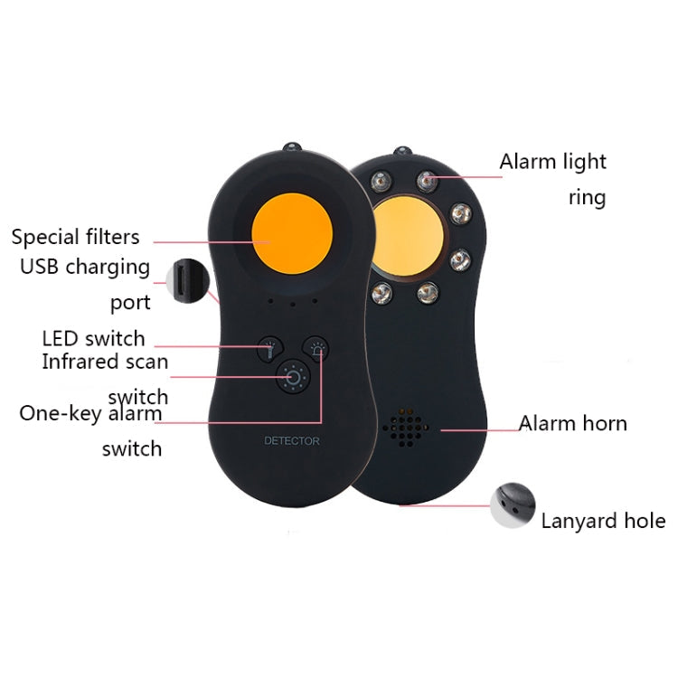 D12 Anti-Candid Camera Detection Equipment Hotel Travel Room Anti-Surveillance Camera Infrared Detector Reluova