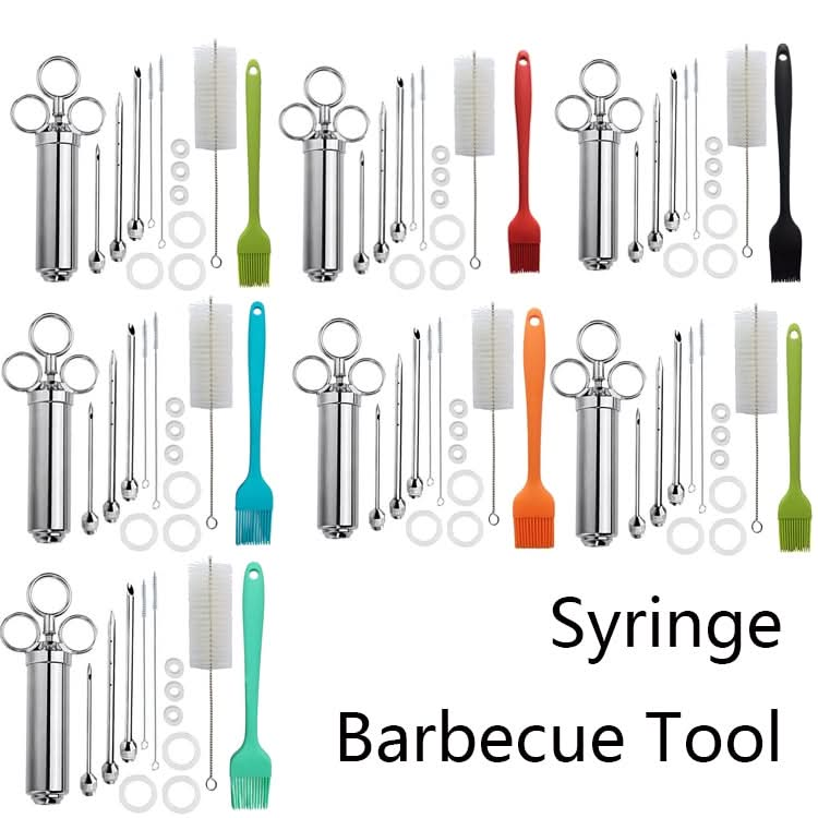 Stainless Steel Spice Syringe Barbecue Tool Turkey Needle Set Reluova