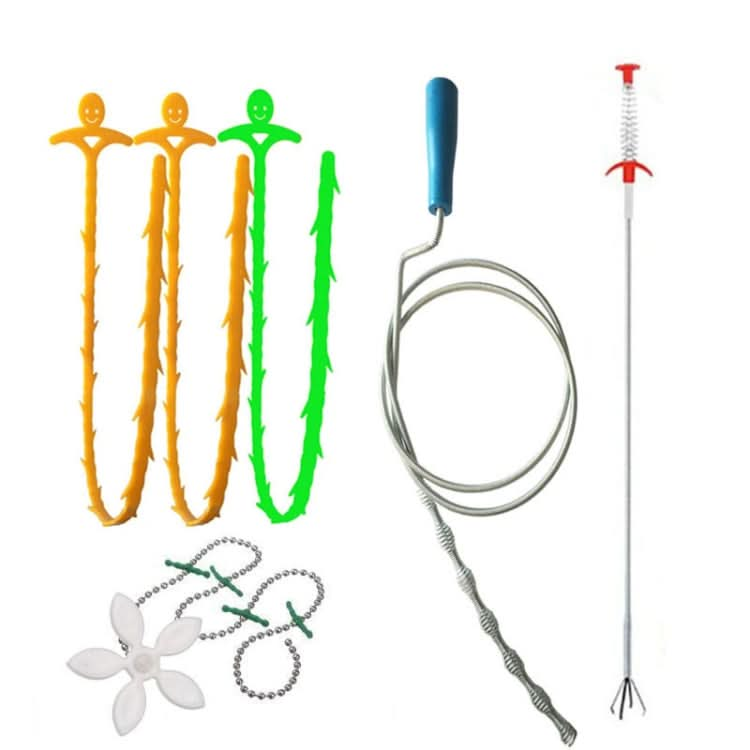 Kitchen Pipe Dredge Hook Sewer Toilet Anti-Blocking Sink Dredge Kit, Style: