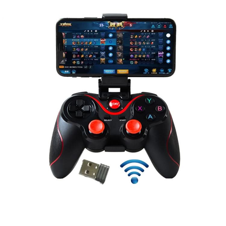 S6 Wireless Bluetooth Game Controller Handle With Bracket & Receiver For Android / IOS / PC