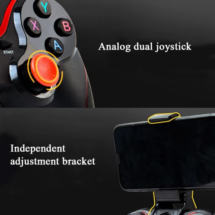 S6 Wireless Bluetooth Game Controller Handle With Bracket & Receiver For Android / IOS / PC