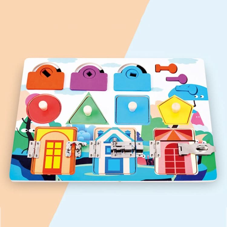 Children Montessori Busy Board Puzzle Unlocking Toy Early Education Toy, Style: Reluova