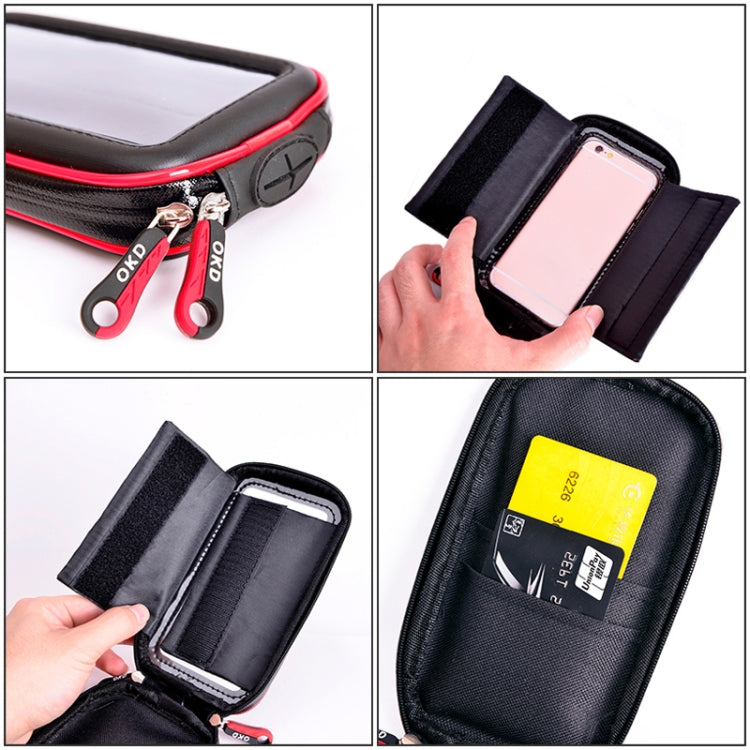 OKD Motorcycle Bicycle Touch Screen Waterproof Mobile Phone Bag Bracket