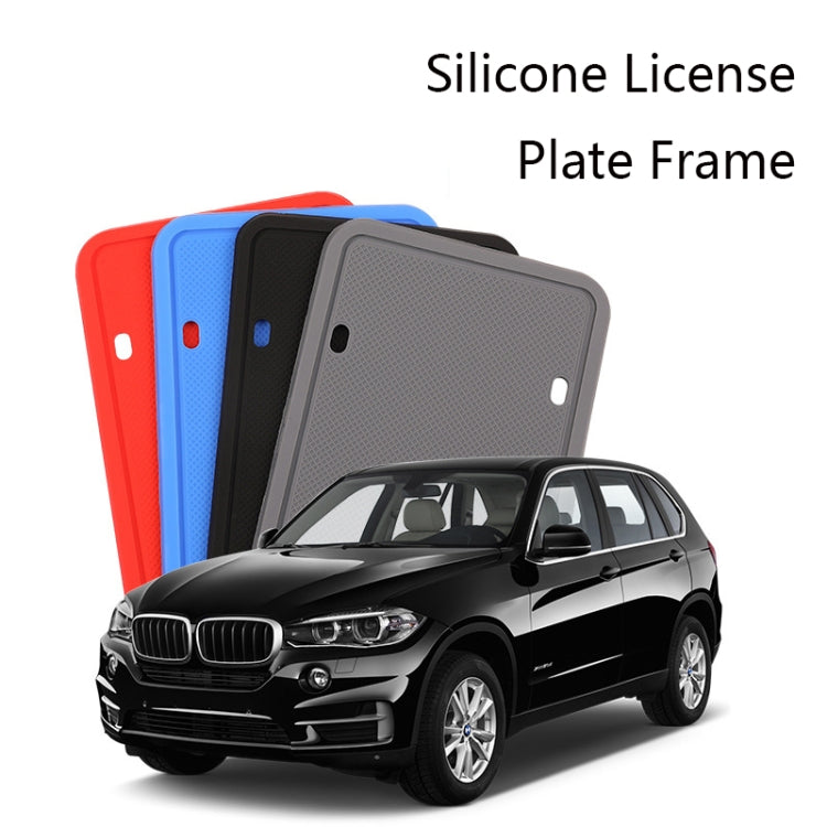 2 Sets Waterproof Rustproof Non-damaging Car Paint Silicone License Plate Frame