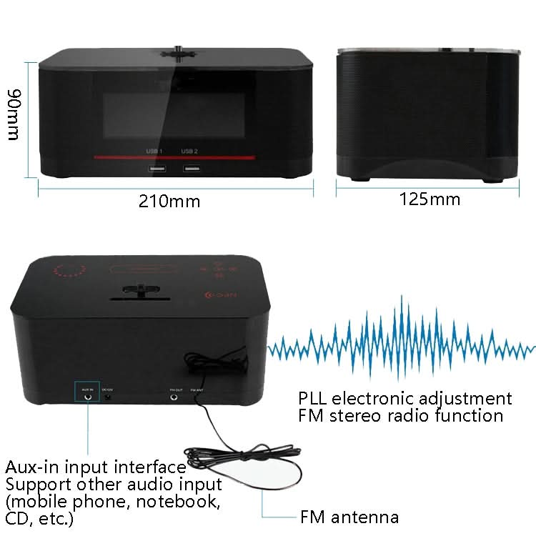 A8 Charging Base Audio NFC Bluetooth Speaker Alarm Clock