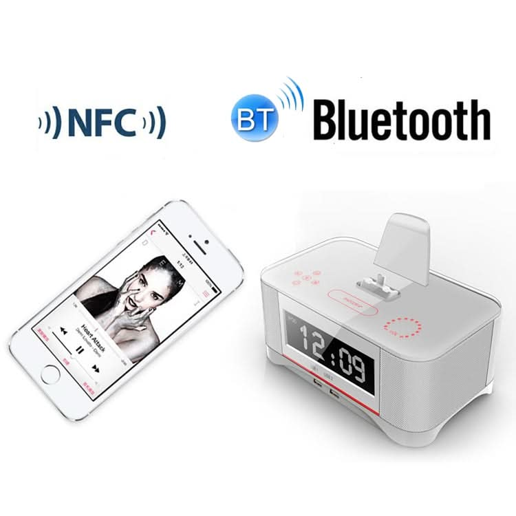 A8 Charging Base Audio NFC Bluetooth Speaker Alarm Clock