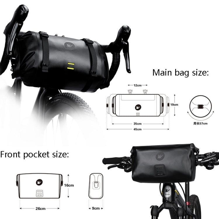 Rhinowalk X21998 Full 12L Waterproof Large Capacity Front Hanging Bag Off-Road Long-Distance Cycling Bag Reluova