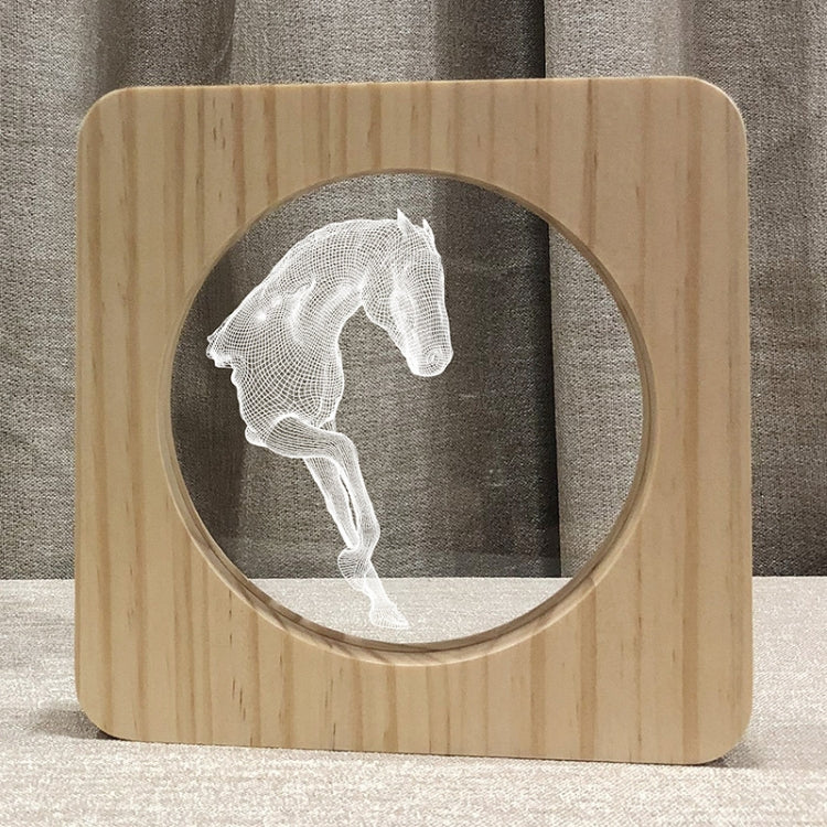 FS-A3762W 3D Horse Wooden Table Lamp Bedroom Night Light My Store