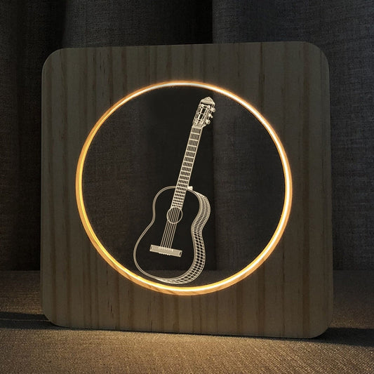 FS-A3272W Guitar Musical Instrument Solid Wood Frame Night Light My Store