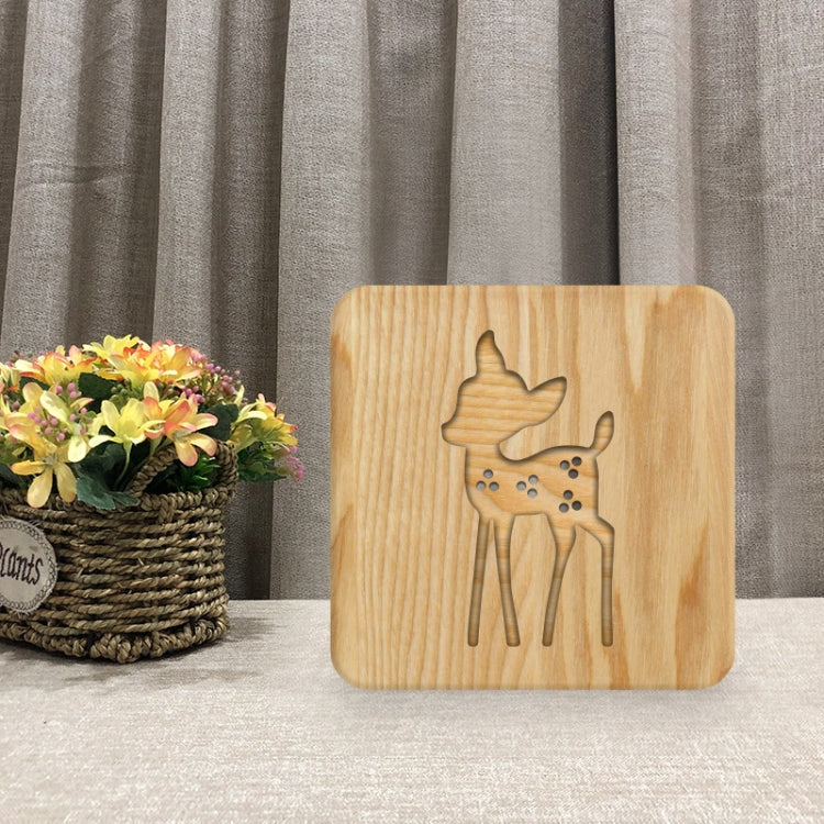 FS-T2175W 2.5W Deer Shaped Solid Wood Lamp LED Night Light My Store