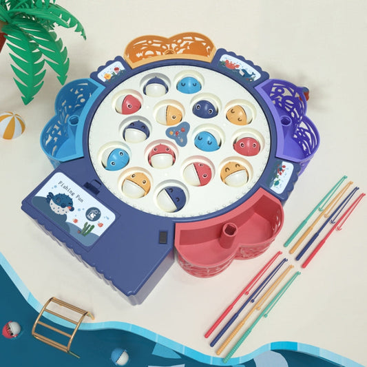 Magnetic Fishing Toy Children Educational Multifunctional Music Rotating Fishing Plate