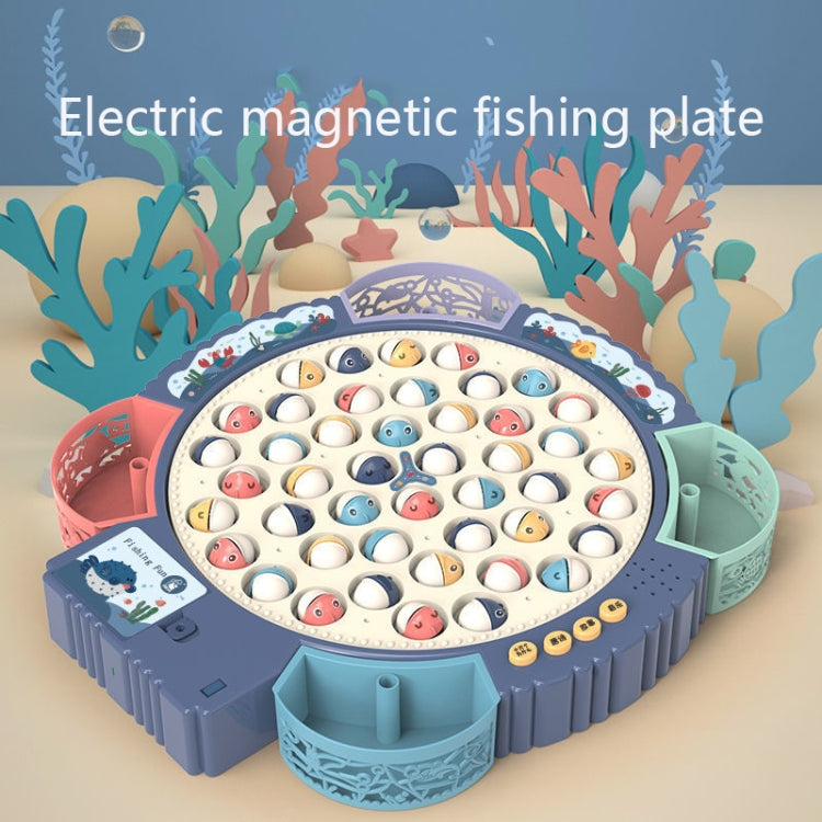 Magnetic Fishing Toy Children Educational Multifunctional Music Rotating Fishing Plate