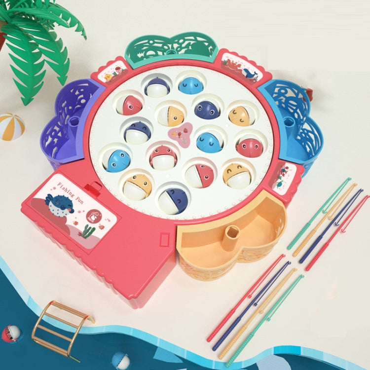 Magnetic Fishing Toy Children Educational Multifunctional Music Rotating Fishing Plate