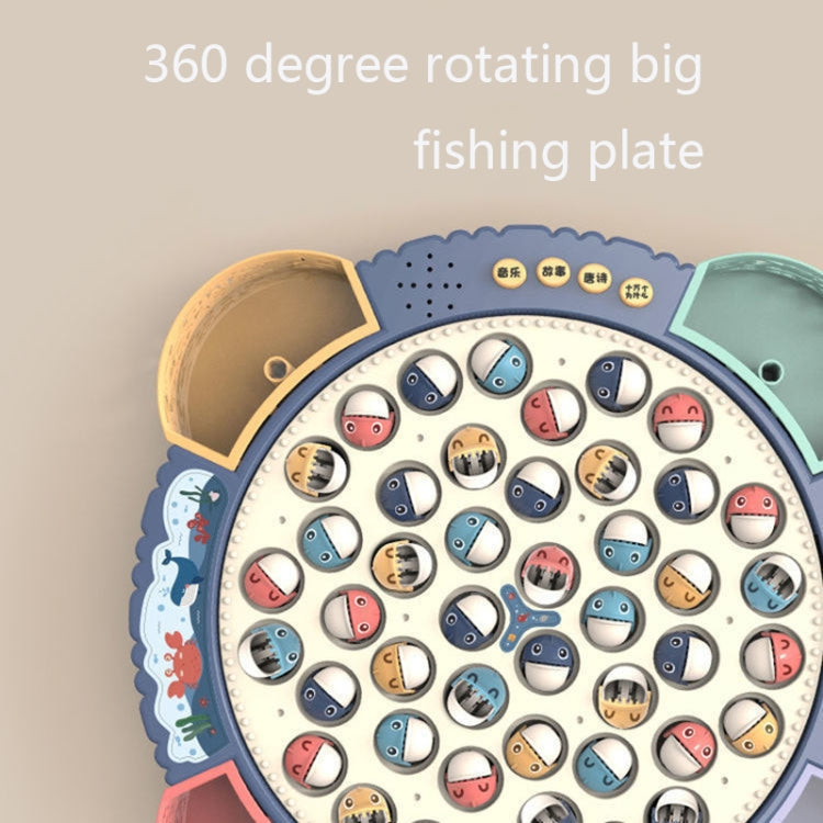 Magnetic Fishing Toy Children Educational Multifunctional Music Rotating Fishing Plate