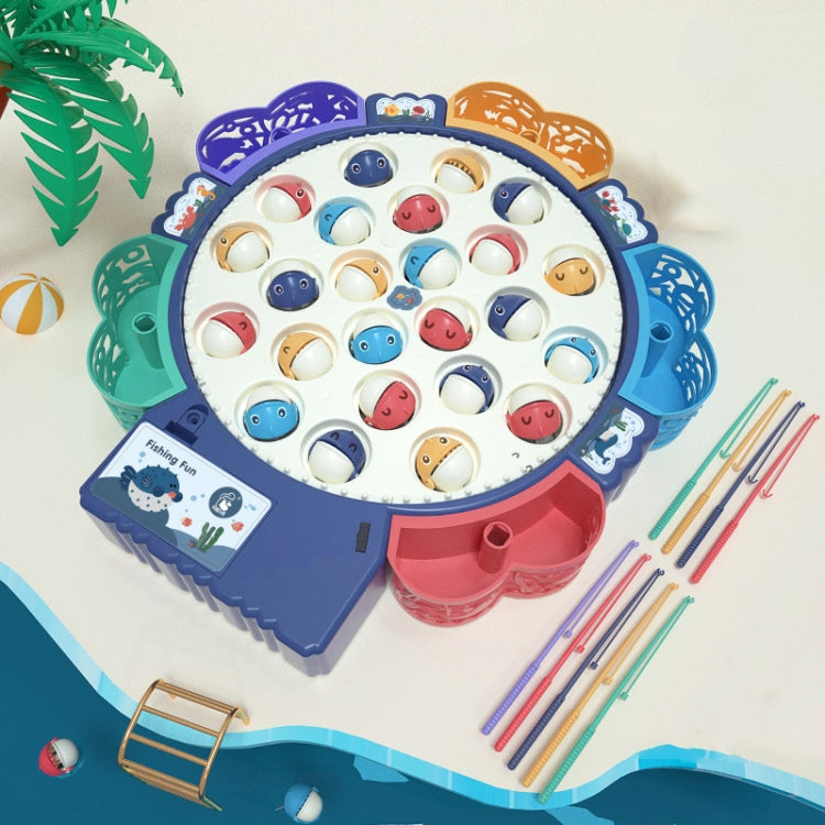 Magnetic Fishing Toy Children Educational Multifunctional Music Rotating Fishing Plate