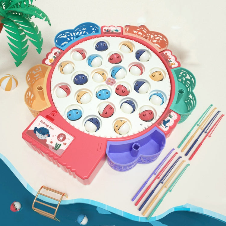 Magnetic Fishing Toy Children Educational Multifunctional Music Rotating Fishing Plate Reluova