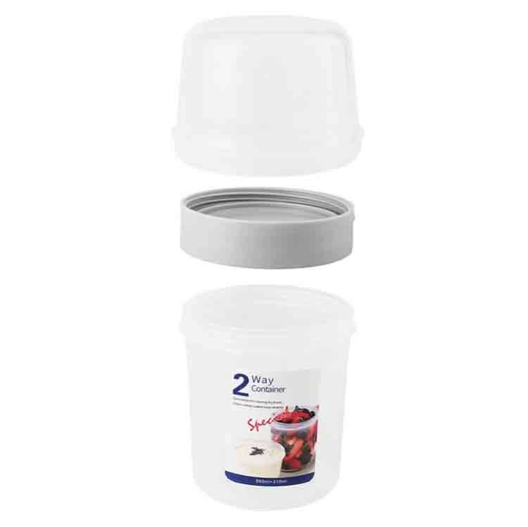 Portable Dual Storage Tank Transparent Moisture-Proof Food Sealing Storage Tank,Capacity: 310 + 760ml Reluova