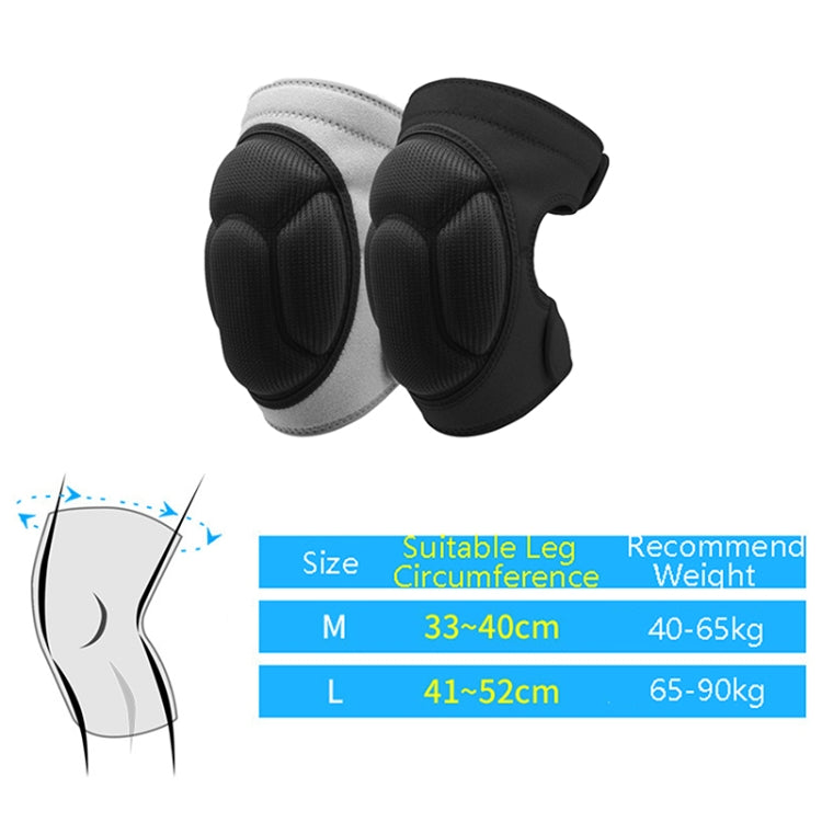 1pair HX-0211 Anti-Collision Sponge Knee Pads Volleyball Football Dance Roller Skating Protective Gear, Specification: L (Gray)-Reluova