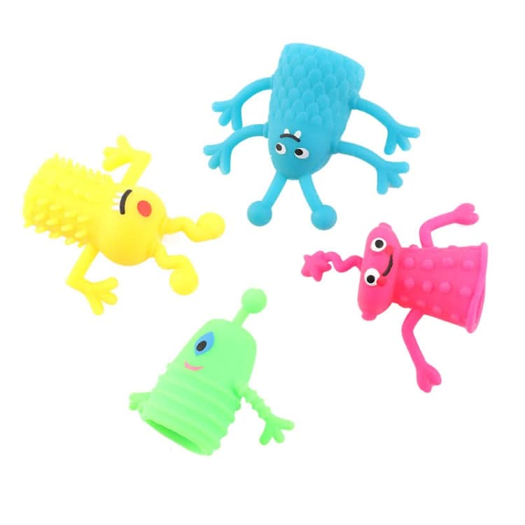 20 PCS Mini Finger Doll TPR Soft Rubber Monster Finger Cover Toys, Random Color and Style Delivery-Reluova