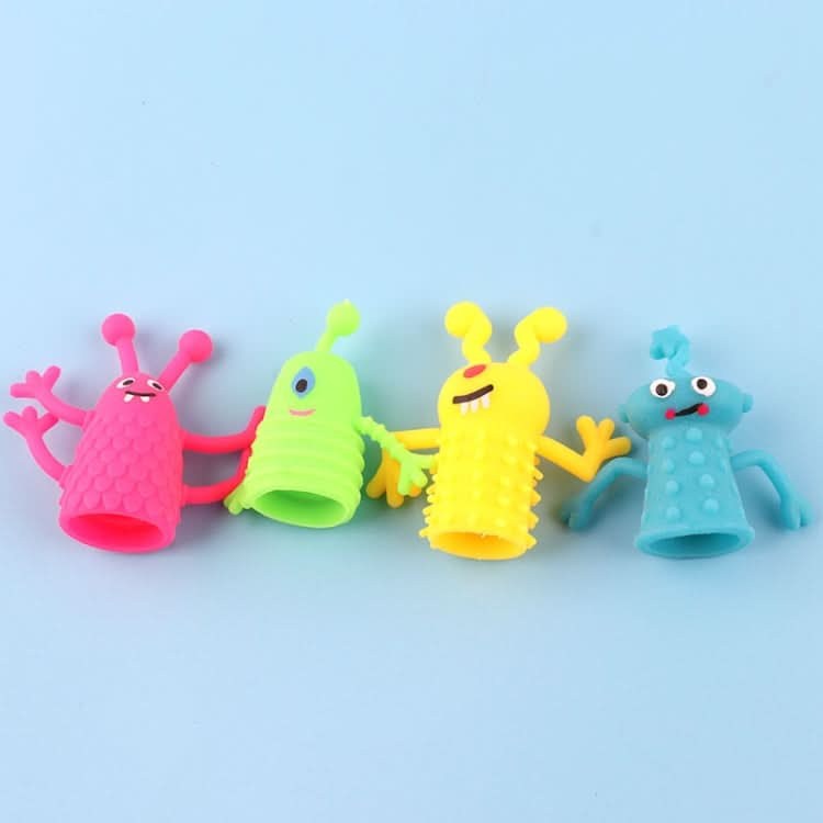 20 PCS Mini Finger Doll TPR Soft Rubber Monster Finger Cover Toys, Random Color and Style Delivery-Reluova